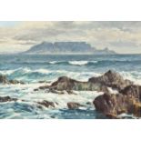 Guiseppe Catty, TABLE MOUNTAIN, oil on board,