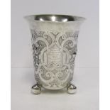 A VICTORIAN SILVER VASE, IMPORT MARKS, EDWIN THOMPSON BRYANT, LONDON, 1889 the flared circular