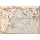 BELLIN, N. CARTE DE L'OCEAN ORIENTAL MER DES INDES, CIRCA 1750  hand coloured copperplate