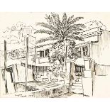 Peter Clarke, PALM TREE, SIMON'S TOWN, signed and dated March 1952 in pen in the margin, ink on