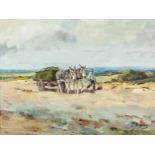 Gian-Piero Garizio, DONKEY CART, signed, oil on board, 44,5 by 59,5cm