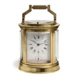 A FRENCH BRASS ALARM/REPEATER CARRIAGE CLOCK, CIRCA 1890 BUYERS ARE ADVISED THAT A SERVICE IS