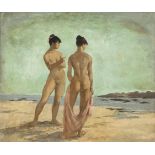 Melvin Simmers, TWO NUDES, signed, oil on board, 62 by 75,5cm