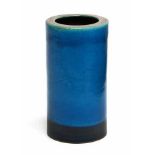 GUIDO GAMBONE (1909-1969): AN ART POTTERY CYLINDRICAL VASE, 1950s glazed in deep turquoise above a