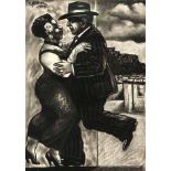 Selwyn Pekeur, THE DANCING COUPLE II, signed and dated 2004, pastel on paper, 50 by 35cm