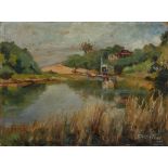 Emily Isabel Fern HOUGHTON GOLF COURSE signed and dated 1948 oil on board Purchased from the late