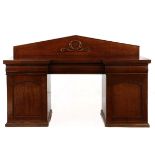 A VICTORIAN MAHOGANY PEDESTAL SIDEBOARD, 19TH CENTURY the rectangular top with backboard