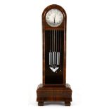 A Walnut Longcase Clock, early 20th Century the three quarter strike eight day with metal face and