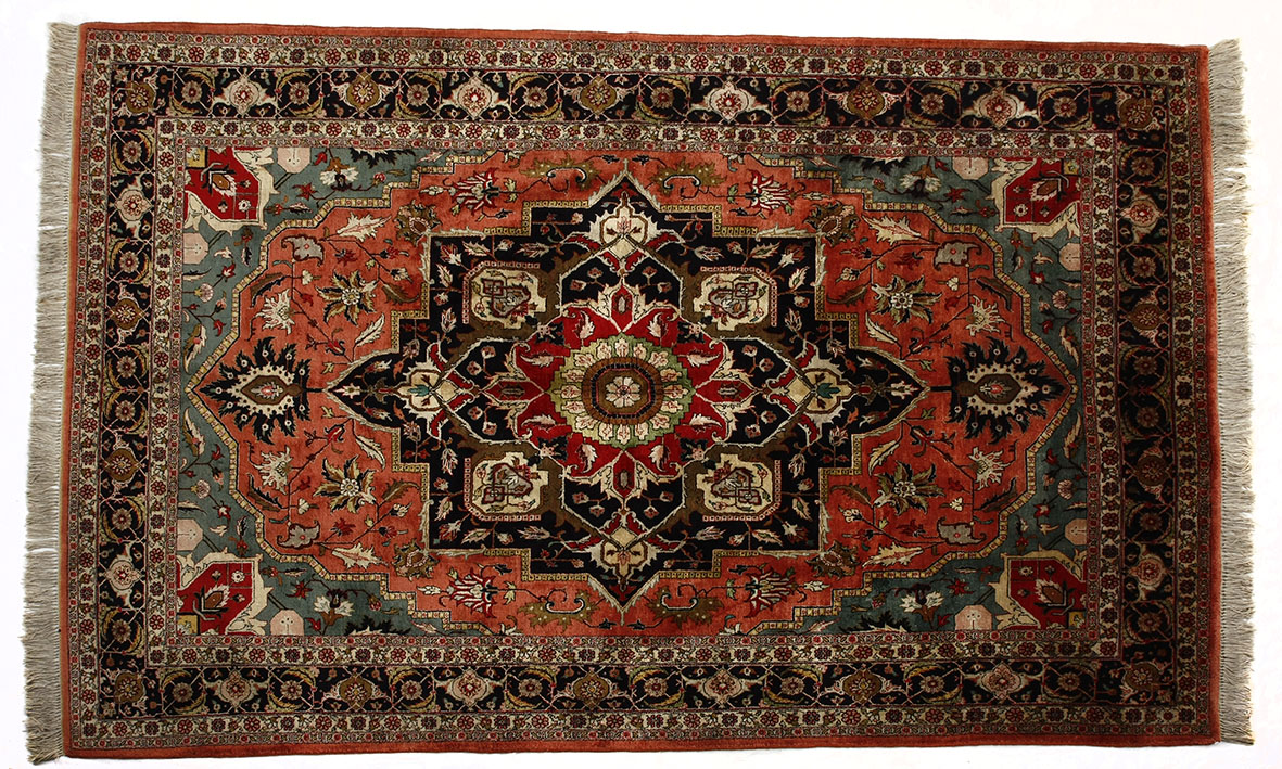 A KURDI RUG, WEST PERSIA, MODERN the deep blue field with three concentric medallions depicted in