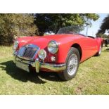 A 1957 MGA Roadster Black leather interior, colour: red, 1500cc, 4-cylinder, 4-speed gearbox, two