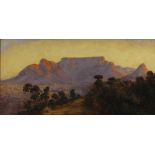 Edward Clark Churchill Mace SUNSET OVER TABLE MOUNTAIN signed oil on canvas 37,5 by 75,5cm