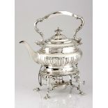 A GEORGE V SILVER TEA KETTLE ON STAND, SHARMAN D. NEILL LTD., SHEFFIELD, NOT SUITABLE FOR EXPORT the