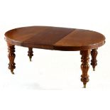 A VICTORIAN MAHOGANY DINING TABLE, LATE 19TH CENTURY the circular top with moulded top, on lobed and