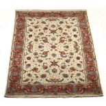 A TABRIZ PART SILK CARPET, NORTH WEST PERSIA, MODERN the ivory field with a overall design of