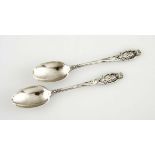 A Pair of Anglo-Boer War Silver Souvenir Teaspoons London: 1900 Length: 11cm The teaspoon stems
