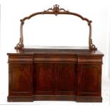 A VICTORIAN MAHOGANY SIDEBOARD, 19TH CENTURY the rectangular breakfront top surmounted by an
