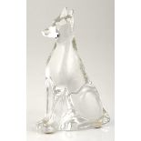 A Baccarat crystal dog, 20th century boxed 15,5cm high