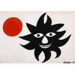 Alexander Calder RED SUN lithograph printed in colours, signed and dated '68 in pencil in the margin