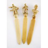 A Collection of three Celluloid Letter Openers with evocative Anglo-Boer War Mounts 1900 Average