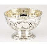 A VICTORIAN SILVER ROSE BOWL, JAMES DEAKIN & SONS, SHEFFIELD the circular body chased with a band of