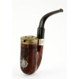 An Anglo-Boer War Bespoke Pipe 1899-1902 Length: 16cm. A beautifully carved Sherlock Holmes style