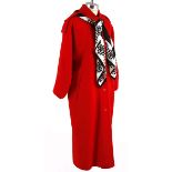 A GUY LAROCHE WOOL COAT A magnificent vintage red winter coat. 6 buttons down the front. Side seam