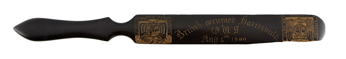 Anglo-Boer War Ceylon Ebony Page Turner or Letter Opener Ceylon: 1901 Length: 36cm. Probably the