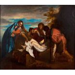 Continental School (* 19th/20th Century-) THE ENTOMBMENT OF CHRIST oil on canvas 79 by 97cm