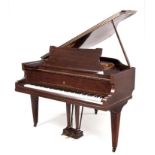 A CASED FLAME MAHOGANY BABY GRAND PIANO, JOHN BROADWOOD & SONS serial no. 254341, on square-
