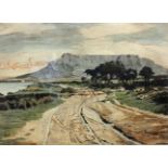 Hilda Mary Pemberton (South African 20th Century-) TABLE MOUNTAIN etching, signed and inscribed with