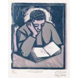 Peter Clarke (South African 1929--2014) KNOWLEDGE woodcut, signed, dated May 2006, numbered 14/22