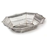 A VICTORIAN SILVER BASKET, HENRY ATKIN, SHEFFIELD, 1898 the octagonal pierced body with a