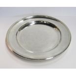 A FRENCH ELECTROPLATE ‘PERLES’ PATTERN SERVING PLATTER, CHRISTOFLE the circular body with beaded