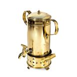 A CAPE BRASS COFFEE URN AND KONFOOR, FREDERIK JOHANNES STAAL, ROBERTSON, 20TH CENTURY the pierced