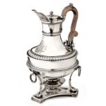 A GEORGE III SILVER COFFEE BIGGIN AND SPIRIT STAND, PAUL STORR, LONDON, 1810 the baluster body