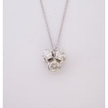 A DIAMOND PENDANT NECKLACE the pendant composed of a trio of brilliant-cut diamonds weighing