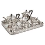 A GEORGE V SIX-PIECE SILVER TEA SET, WILLIAM SUCKLING LTD, BIRMINGHAM, 1928 AND 1929 comprising: a