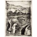 Johann du Plessis (South African 1953--) AFTER KLIMT'S 'JURISPRUDENCE' etching, signed, dated