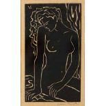 Maurice Charles Louis van Essche (South African 1906--1977) SITTING NUDE woodcut, signed in pencil