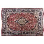 AN ISPAHAN CARPET, PERSIA, MODERN the terracotta field with a dark blue, ivory and pale blue