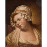 Follower of Jean Baptiste Greuze (* *-) PORTRAIT OF A LADY oil on canvas 45 by 35cm