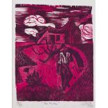 Peter Clarke (South African 1929--2014) THE BURDEN woodcut, signed, dated 1973, numbered 14/29 and