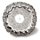 A VICTORIAN SILVER SALVER, J E TERREY & CO, LONDON, 1838 the circular body with fruiting vine and