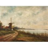 Continental School ( 20th Century-) CONTINENTAL LANDSCAPE indistinctly signed oil on canvas 57,5