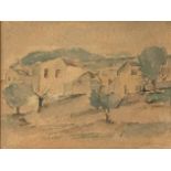 Wolf Kibel (South African 1903--1938) LANDSCAPE signed watercolour on paper 20 by 27cm