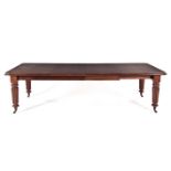 A VICTORIAN STYLE MAHOGANY EXTENDING DINING TABLE MANUFACTURED BY PIERRE CRONJE, LATE 20TH CENTURY