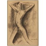 Maurice Charles Louis van Essche (South African 1906-1977) STANDING NUDE signed charcoal on paper 30