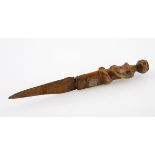 AN MBALA KNIFE, DEMOCRATIC REPUBLIC OF CONGO the handle carved in the form of a kneeling female