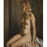 Robert Broadley (South African 1908-1988) NUDE signed and dated 70 oil on canvas laid down on