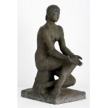 Moses Kottler (South African 1896-1977) GIVING signed bronze with green patina height: 48cm